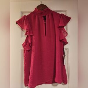 1. State ruffle sleeve top, size S